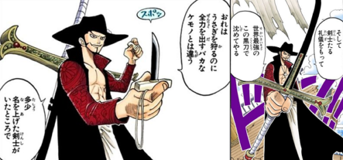 ミホーク黒刀の名前は夜(よる)背中の傷は剣士の恥だ名セリフ登場グランドラインからの帰り方が謎ワンピース6巻考察ネタバレ感想