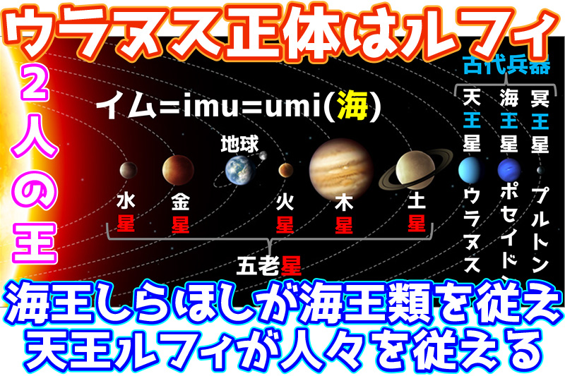 ワンピースウラヌス正体はルフィ イム様 五老星 古代兵器は太陽系惑星が元ネタでルフィの異名は天王ワンピース考察
