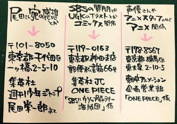 ワンピース扉絵リクエスト方法